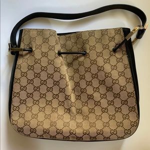 Gucci Monogram Canvas Leather Handbag